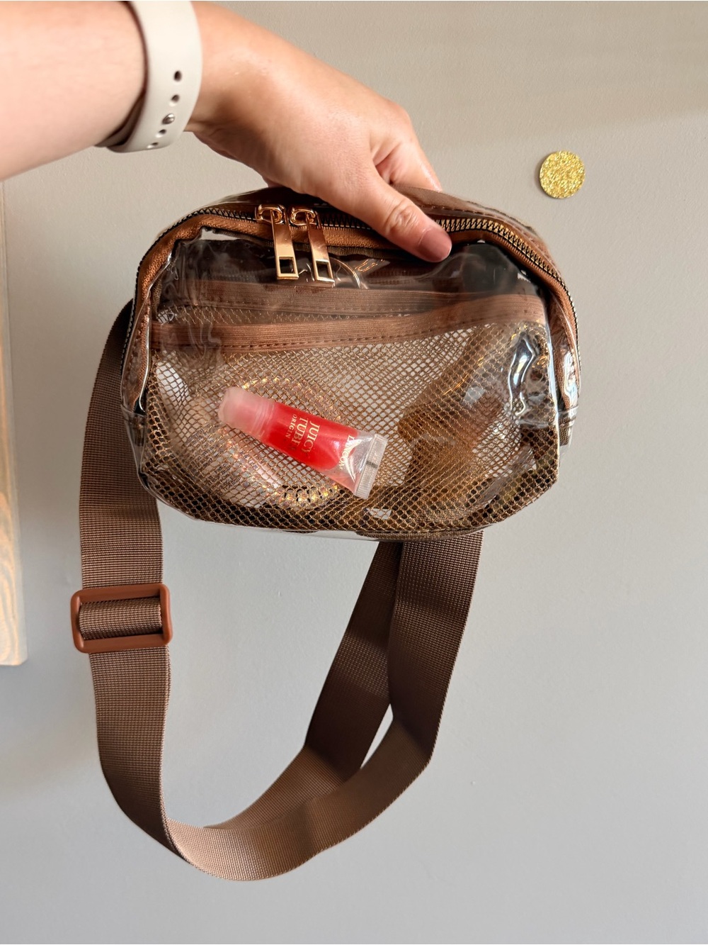 Clear Brown Belt Bag / Fanny Pack – Festival & Concert Bag